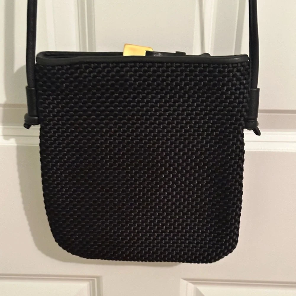 Americana by Sharif Black Gold Woven Crossbody